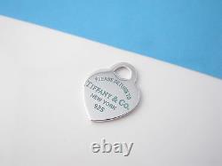 Tiffany Please Return Heart Blue Enamel Charm Pendant 4 Bracelet / Necklace