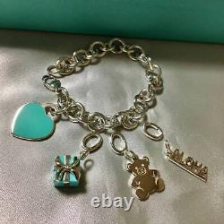 Tiffany Return to Heart Bracelet Bangle Sterling Silver AG925 Blue Enamel unused