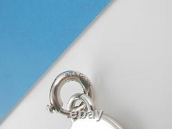 Tiffany Silver 1837 Blue Enamel Charm Pendant 4 Necklace / Bracelet Circle Clasp