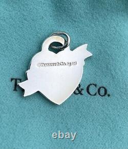 Tiffany & co return to tiffany blue enamel Heart Banner charm necklace bracelet