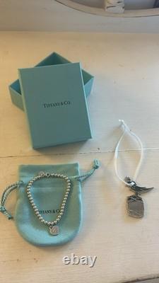 Tiffiny And CO blue Enamel Heart Bead Bracelet
