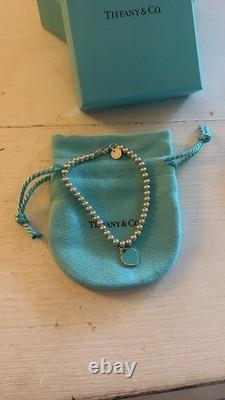 Tiffiny And CO blue Enamel Heart Bead Bracelet