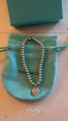 Tiffiny And CO blue Enamel Heart Bead Bracelet