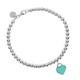 Tliffany & Co. Return To Bule Enamel Heart Tag Bead Bracelet 7