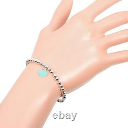Tliffany & Co. Return To Bule Enamel Heart Tag Bead Bracelet 7