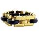 Tory Burch Chunky Statement Gold Tone Bracelet In Blue Enamel Inlay