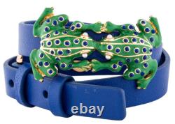 Tory Burch Frog Faux Pearl Enamel Leather Double Wrap Bracelet New gyuh
