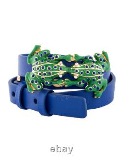 Tory Burch Frog Faux Pearl Enamel Leather Double Wrap Bracelet New gyuh