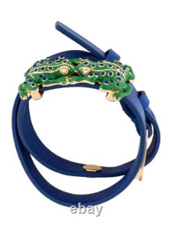 Tory Burch Frog Faux Pearl Enamel Leather Double Wrap Bracelet New gyuh