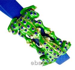 Tory Burch Frog Faux Pearl Enamel Leather Double Wrap Bracelet New gyuh