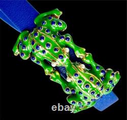 Tory Burch Frog Faux Pearl Enamel Leather Double Wrap Bracelet New gyuh