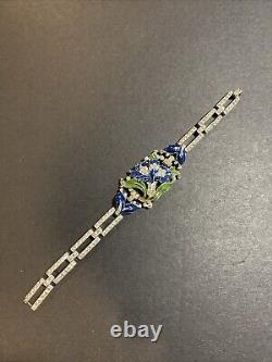 Trifari'Alfred Philippe''Rue de la Paix' Pave and Enamel Carnation Bracelet