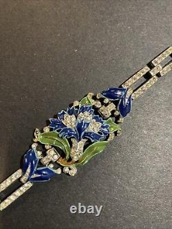 Trifari'Alfred Philippe''Rue de la Paix' Pave and Enamel Carnation Bracelet