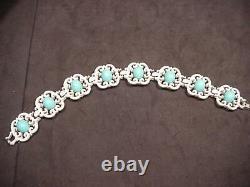 Trifari Crown Mark Necklace Bracelet White Enamel Faux Turquoise Blue Sets NICE