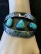 Turquoise Gibson Gene Navajo Cuff Sterling Silver And Enamel Large