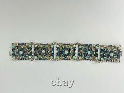 Turquoise and Enamel Austro-Hungarian Bracelet in Silver