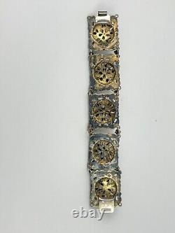 Turquoise and Enamel Austro-Hungarian Bracelet in Silver