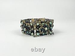 Turquoise and Enamel Austro-Hungarian Bracelet in Silver