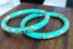 Two Veronese Italy Teal Sterling Silver Gold Plated Accents Bracelet Bangles 7