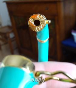 Two Veronese Italy Teal Sterling Silver Gold Plated Accents Bracelet Bangles 7