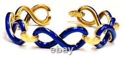 UNOAERRE 18k yellow gold Link Bracelet Blue Enamel 7.5