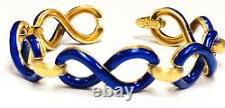 UNOAERRE 18k yellow gold Link Bracelet Blue Enamel 7.5