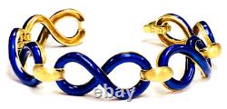 UNOAERRE 18k yellow gold Link Bracelet Blue Enamel 7.5