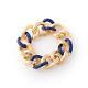 Unoaerre Chunky Gold Link Bracelet With Blue Enamel 18k