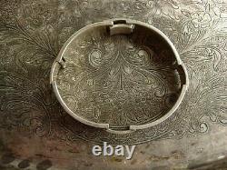 Ultra RARE Vintage GUCCI Silver 925 Enamel Jewelry Couture Italian GG Bracelet