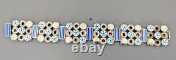 UnoAErre 925 Sterling Silver Blue Enamel Modernist Bracelet Italy 7 MCM