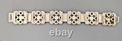 UnoAErre 925 Sterling Silver Blue Enamel Modernist Bracelet Italy 7 MCM