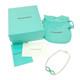 Used Tiffany & Co. Blue Enamel Infinity Double Chain Bracelet Withbox