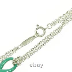 Used Tiffany & Co. Blue Enamel Infinity Double chain Bracelet withBox