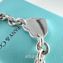 -Used- Tiffany & Co Return To Tiffany Teal Enamel Heart Tag Charm 7.5