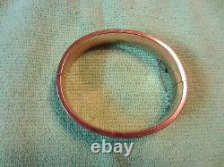 VINTAGE 1/20 gold filled blue enamel bangle bracelet DUNN BROTHERS 100 yrs. Old