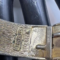 VINTAGE CINER Gold Tone Stylized Hebrew Symbols & Blue Enamel Bracelet Rare 6.5
