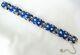 Vtg Ciner Signed Blue Enamel & Rhinestone Bracelet Withsafety Chain Gorgeous L@@k