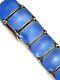 Vtg David Anderson Sterling Silver Blue Guilloche Enamel 13 Panel Link Bracelet