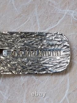 VTG MCM MODERNIST O. P. ORLANDINI 1AR UNO-A-ERRE 925 blue enamel buckle bracelet