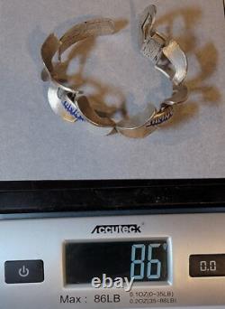 VTG MCM MODERNIST O. P. ORLANDINI 1AR UNO-A-ERRE 925 blue enamel buckle bracelet