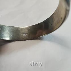 VTG Sterling Silver SIAM NELLIOWARE BLUE Enamel Hinged Bangle Bracelet