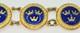 Vtg Swedish Enamel Bracelet & Brooch Set Lagerströms Fab Mjölby Blue & Gold
