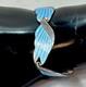 Vtg Taxco Mexico 925 Sterling Silver Blue Enamel Leaf Link Bracelet 7.5 Signed