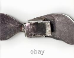 VTG TAXCO Mexico 925 Sterling Silver Blue Enamel Leaf Link Bracelet 7.5 Signed