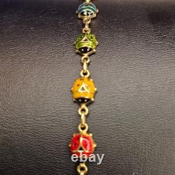 Vintage 14K Italy Enamel Ladybug Bracelet Burdick 585 Gold Rare 6.48g