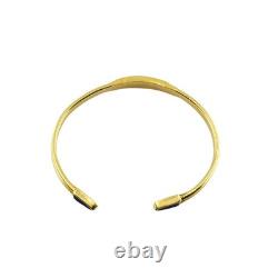 Vintage 18k Gold Blue Enamel Bangle Bracelet