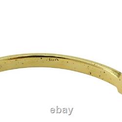 Vintage 18k Gold Blue Enamel Bangle Bracelet