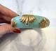 Vintage 1960's Kenneth Jay Lane Kjl Gold Plated Blue Enamel Bangle Bracelet