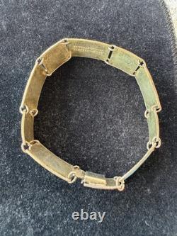 Vintage 50s David Andersen Norway Sterling Silver 925 Enamel Floral Bracelet