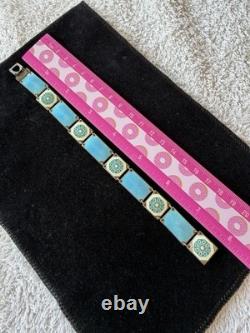 Vintage 50s David Andersen Norway Sterling Silver 925 Enamel Floral Bracelet